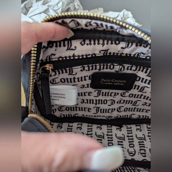 NWT Juicy Couture Black Velvet/Velour Liquorice Obsession Crossbody/Shoulder Bag - Picture 12 of 16